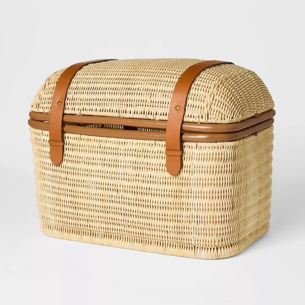 21" Woven Rattan Storage Trunk Brown - Threshold Studio McGee - Target Fall 2025